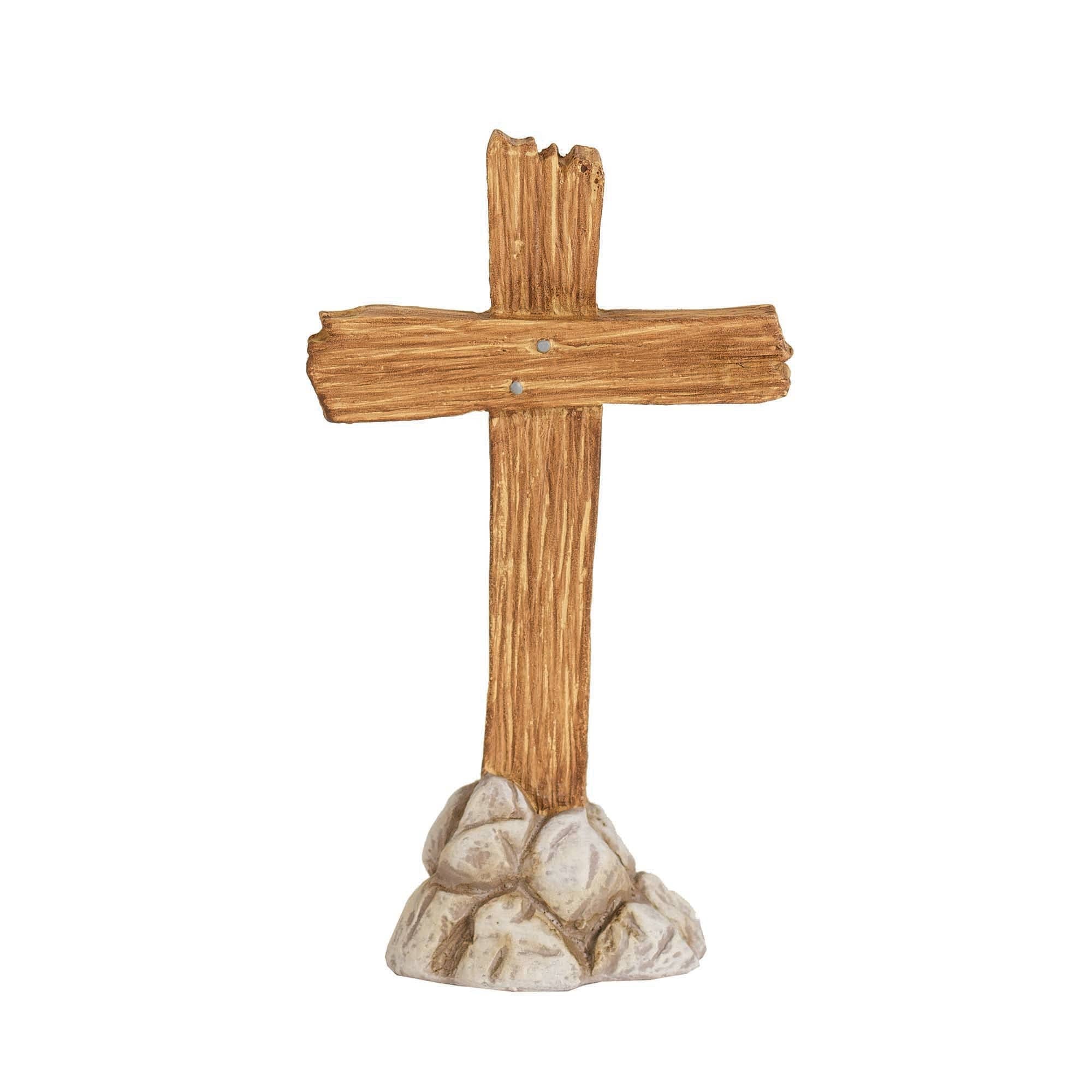 Cross Figure With Card Baptism Resin 3"H