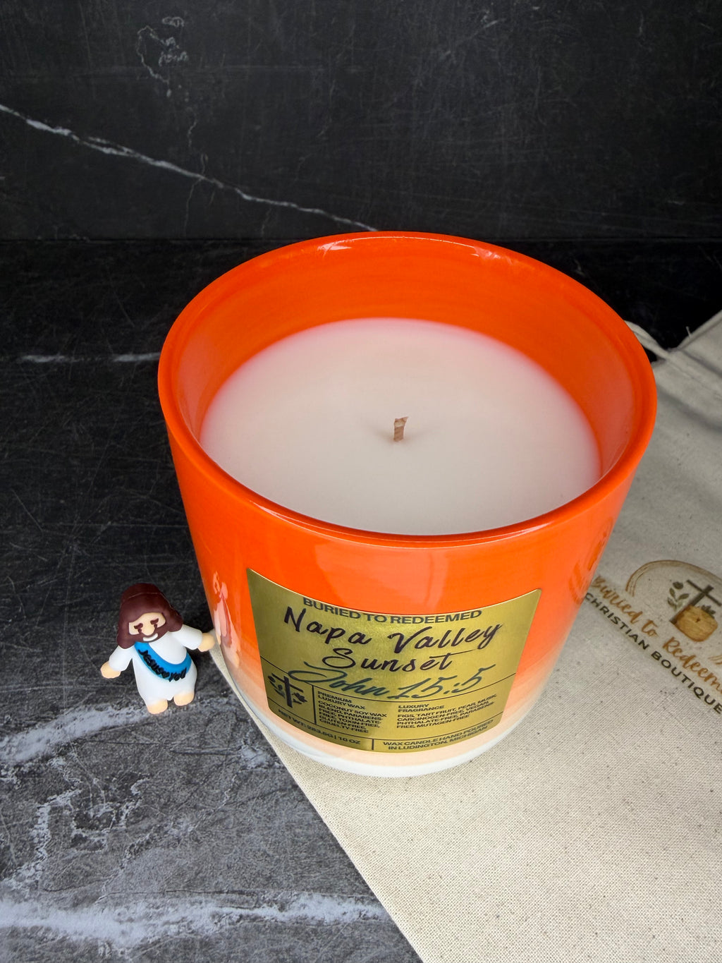 Bible Verse Napa Valley Sunset Candle -John 15:5 - 10 oz - Premium USA Ingredients