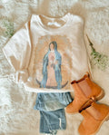Our Lady of Guadalupe Sweatshirt on Sweet Cream