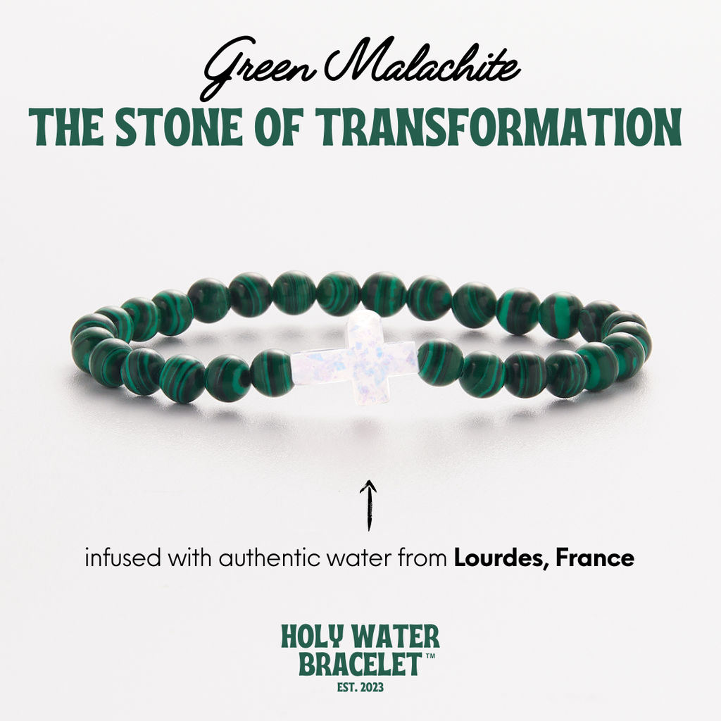 HOLY WATER MEN'S GEMSTONE CROSS BRACELET