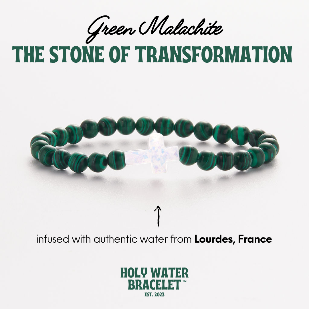 HOLY WATER MEN'S GEMSTONE CROSS BRACELET