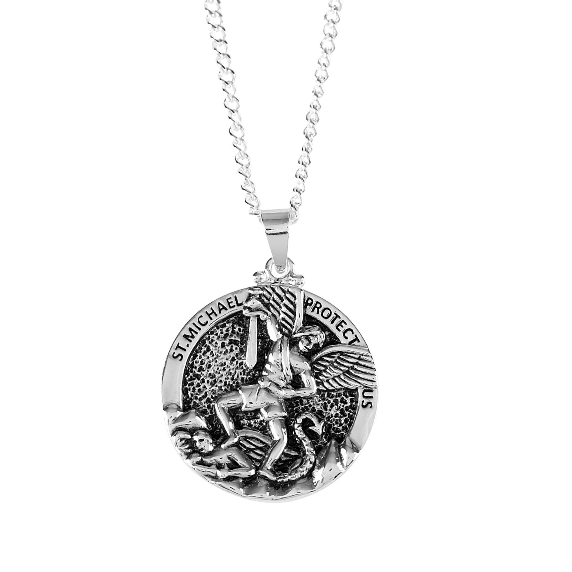 Nk St Michael Round Medal Sil Plt 24
