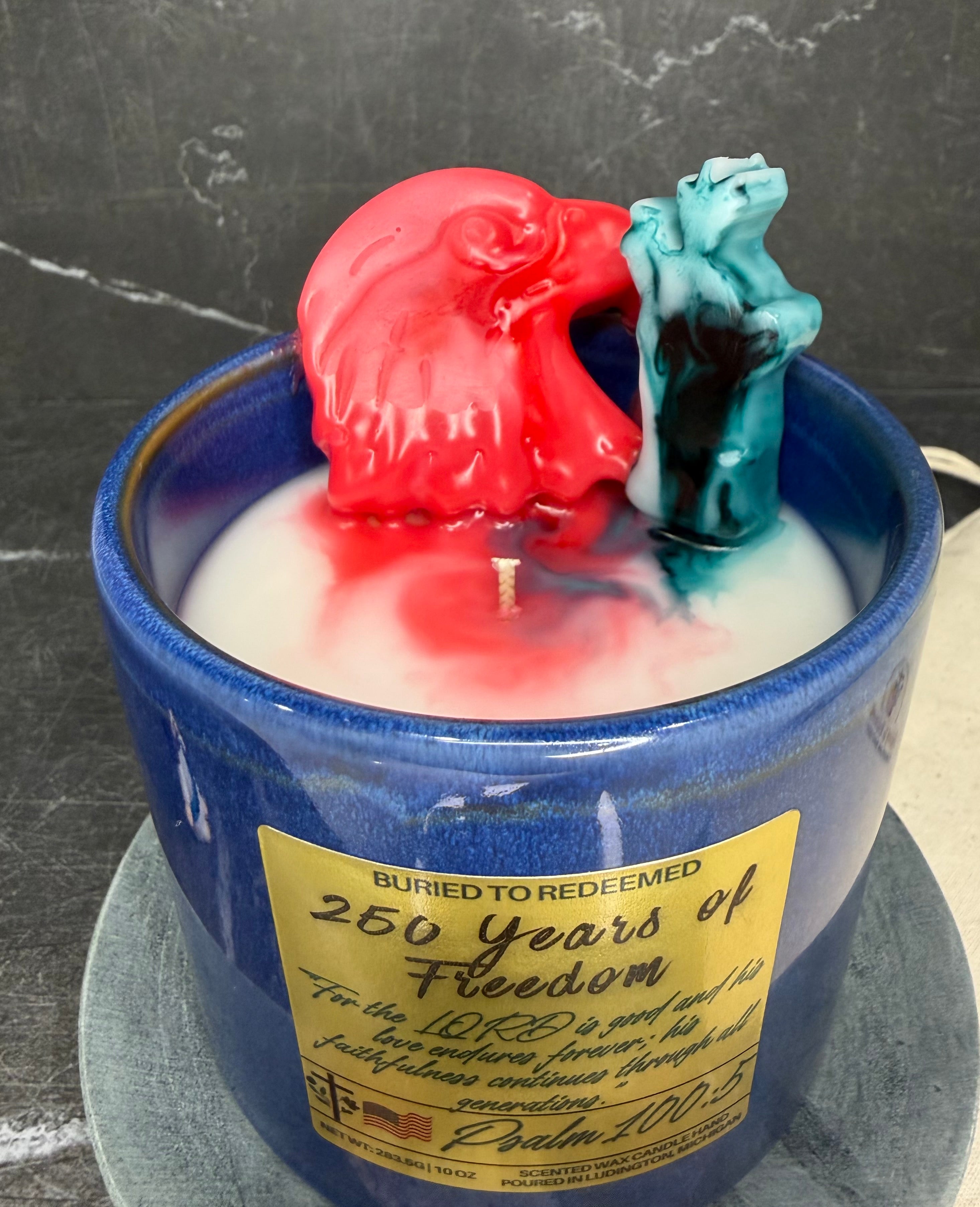 Limited Edition 250 Years of Freedom Candle - Psalm 100:5 - Luxury USA Ingredients (only 38 total available)