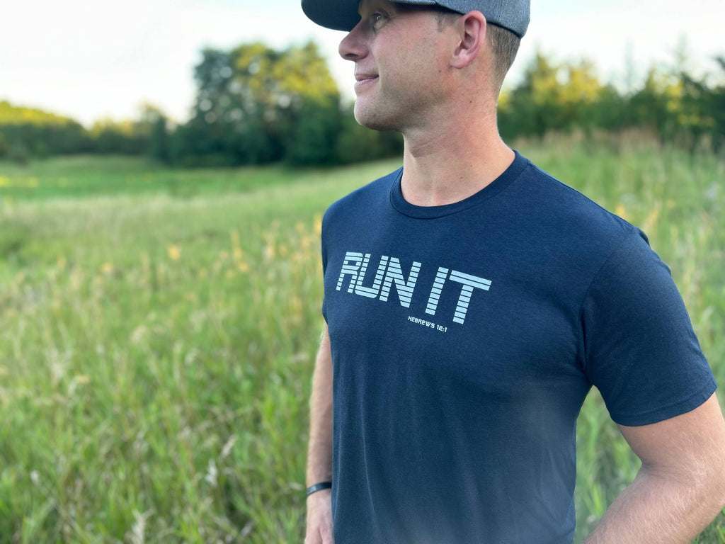 Men's Christian Tee - Run It (The Race) - Bible Verse Tee