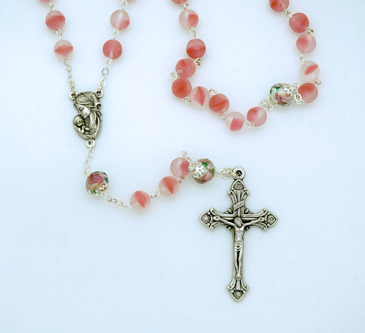 Pink Frosted Rosary