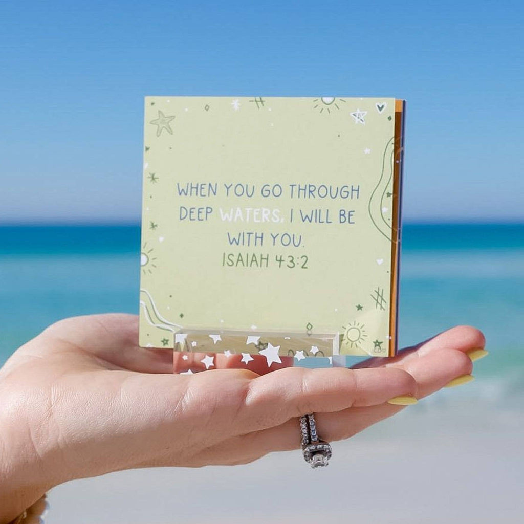 Verses for the Beach – Bible Verse Card Set + Display Stand