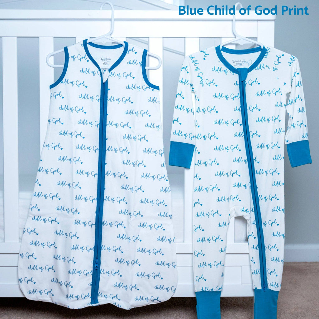Bamboo Baby Convertible Zipper Pajama Blue Child of God