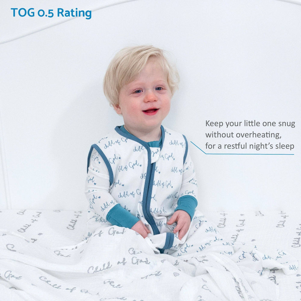 Organic Cotton Sleep Sack 0.5 TOG Blue Child of God