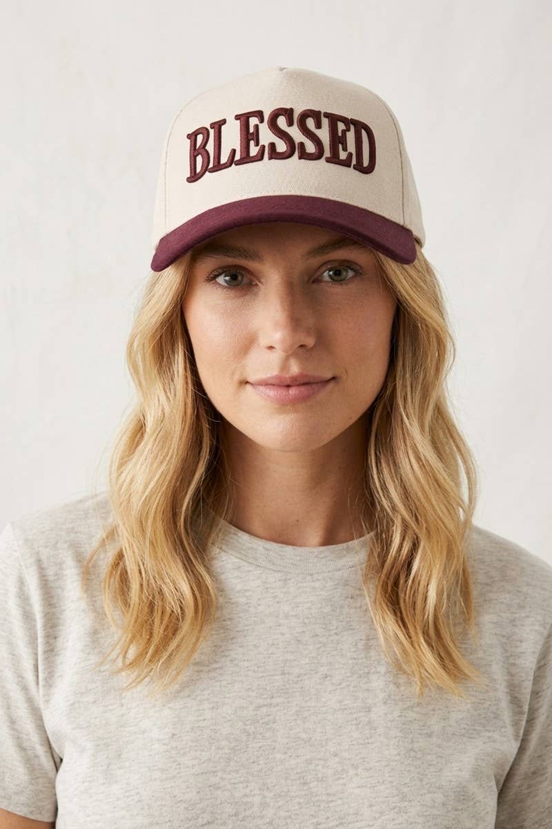 Embroidered Blessed Leopard Hat in Leopard, Zebra or Cow Print