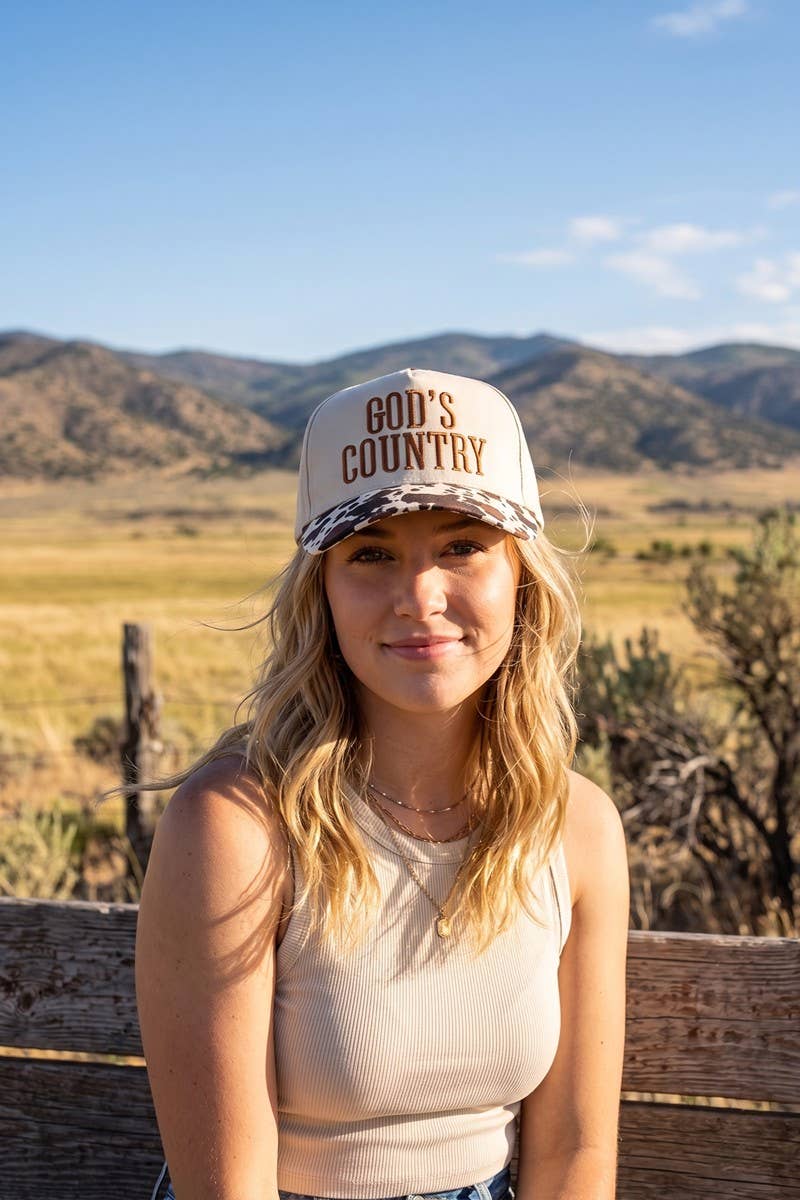 Embroidered God's Country Two Tone Snapback Hat