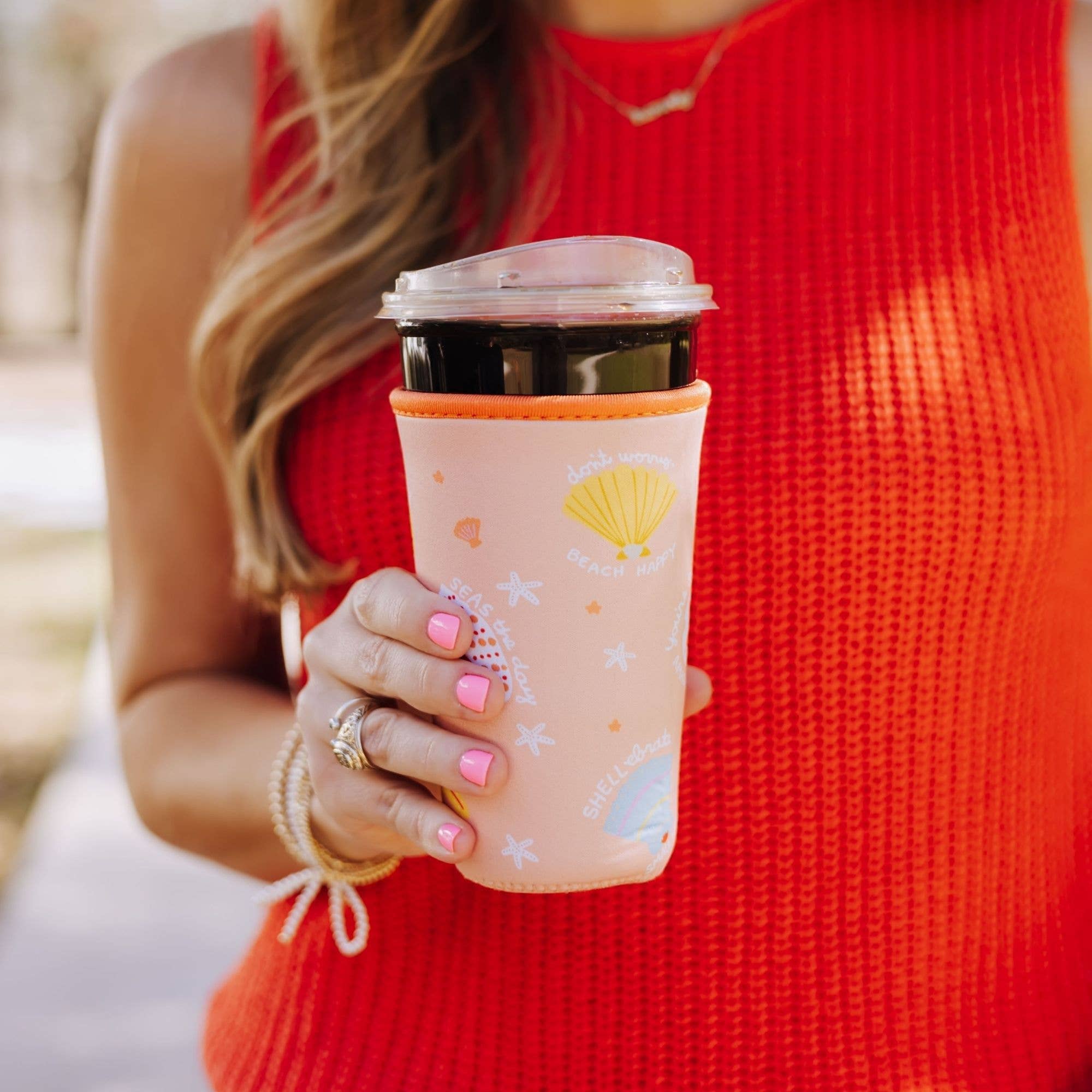 Seashell Affirmations Coastal-Inspired Drink Sleeve