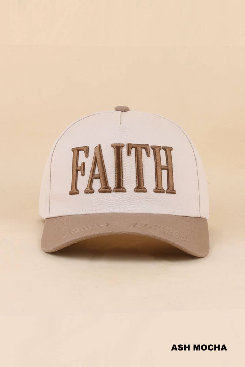 Embroidered Faith Two Tone Snapback Hat