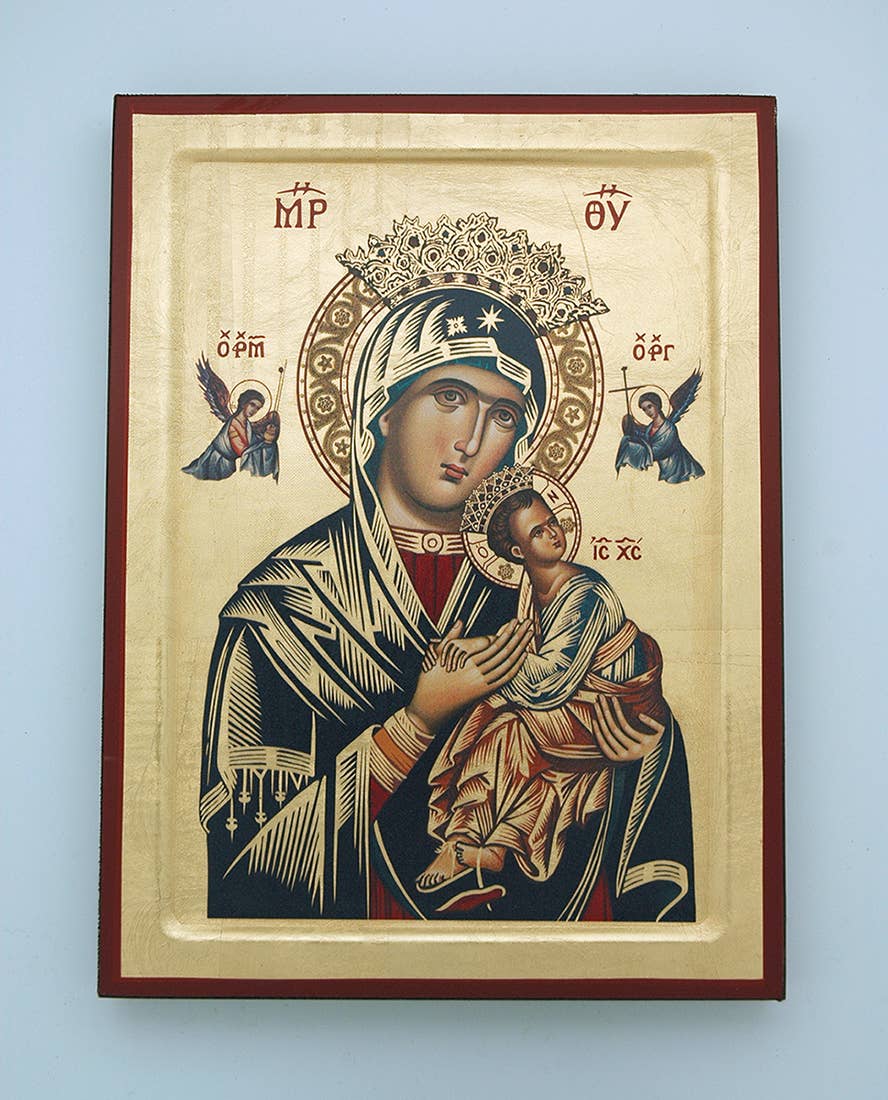 Greek Serigraph Perpetual Help Wall Art with Certification