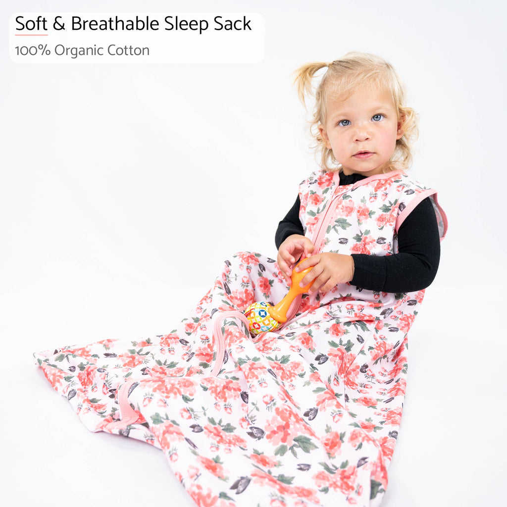 Organic Cotton Sleep Sack 0.5 TOG Pretty in Peony