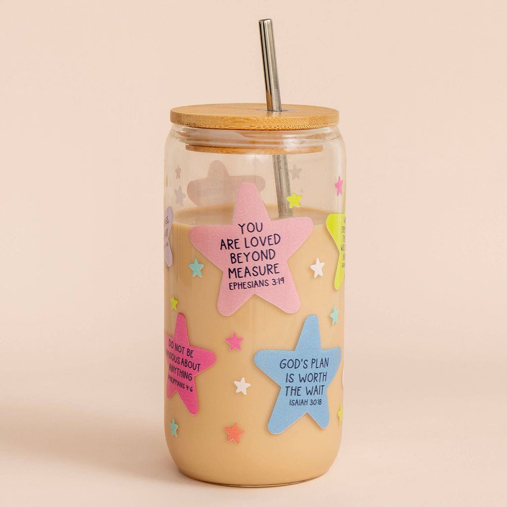 Bible Verse Glass Can