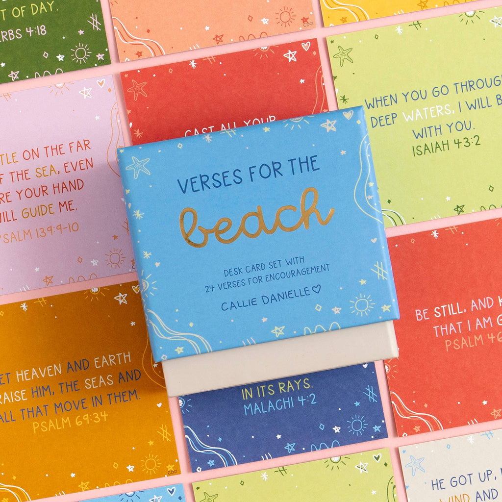 Verses for the Beach – Bible Verse Card Set + Display Stand