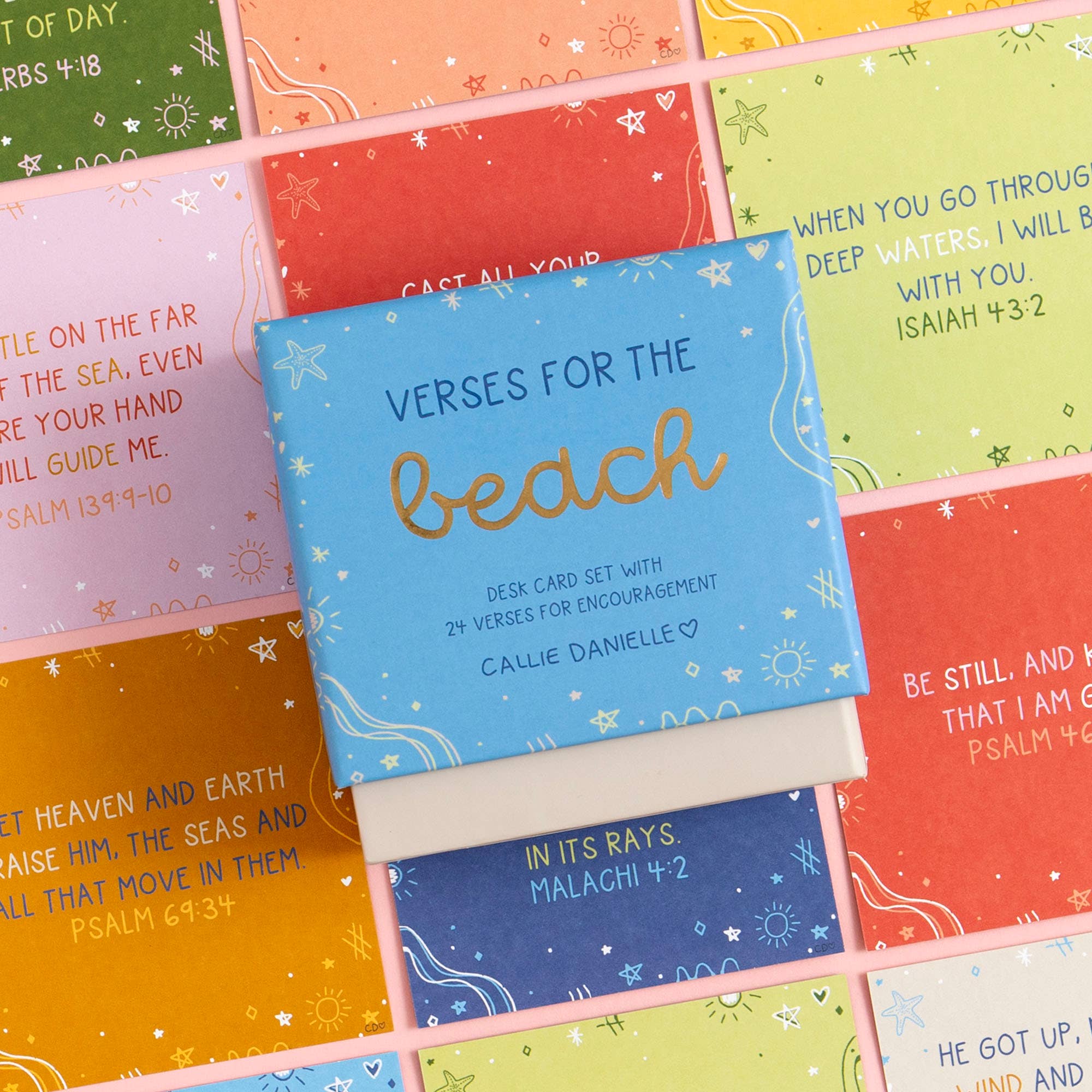 Verses for the Beach – Bible Verse Card Set + Display Stand