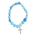 Bracelet Woman Of God Blue W/Cross