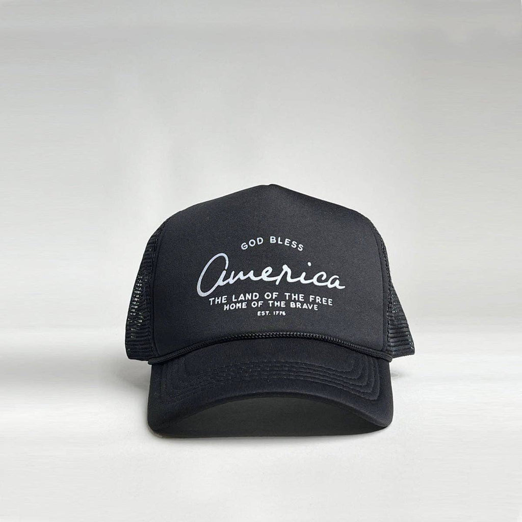 'God Bless' Trucker Hat- Black