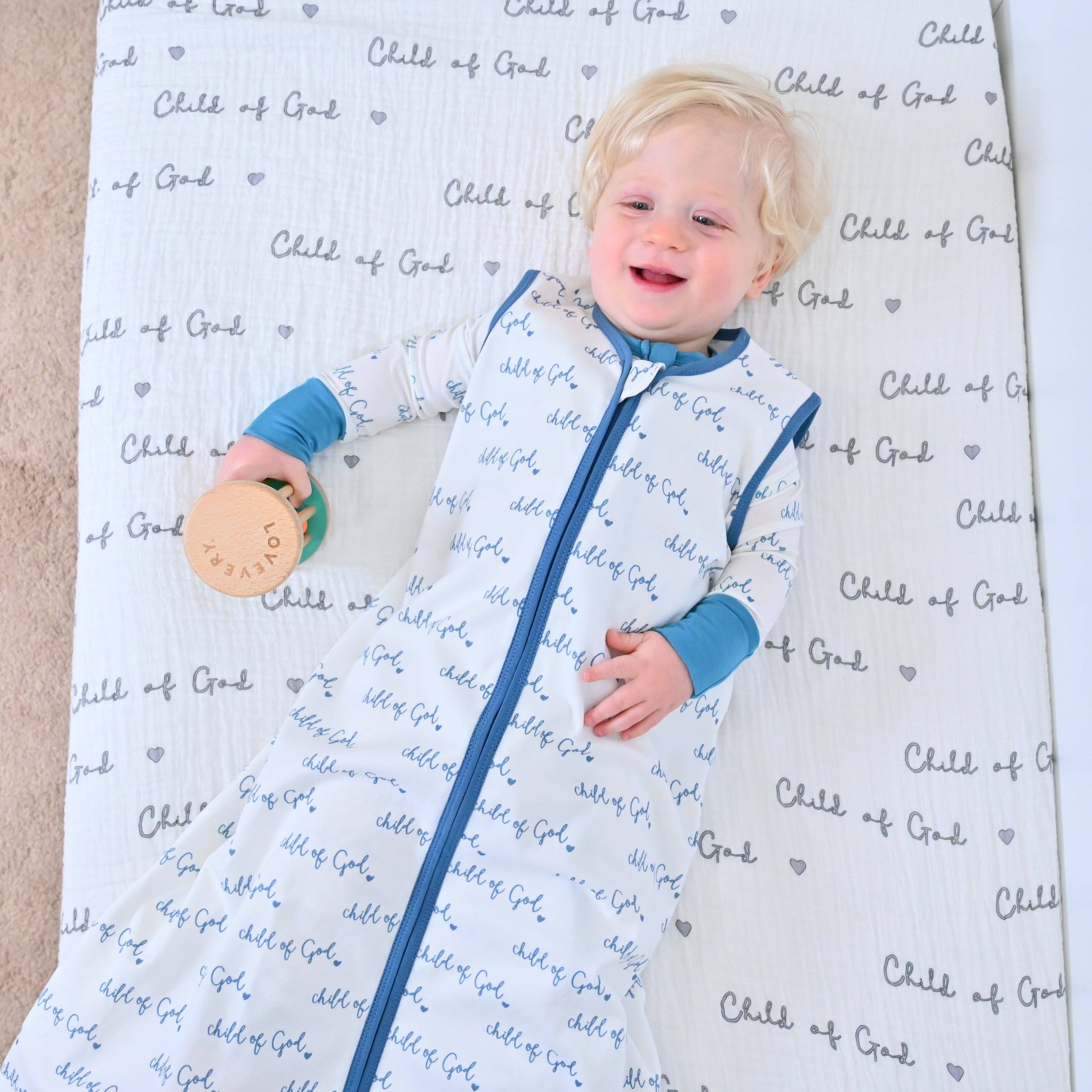 Organic Cotton Sleep Sack 0.5 TOG Blue Child of God
