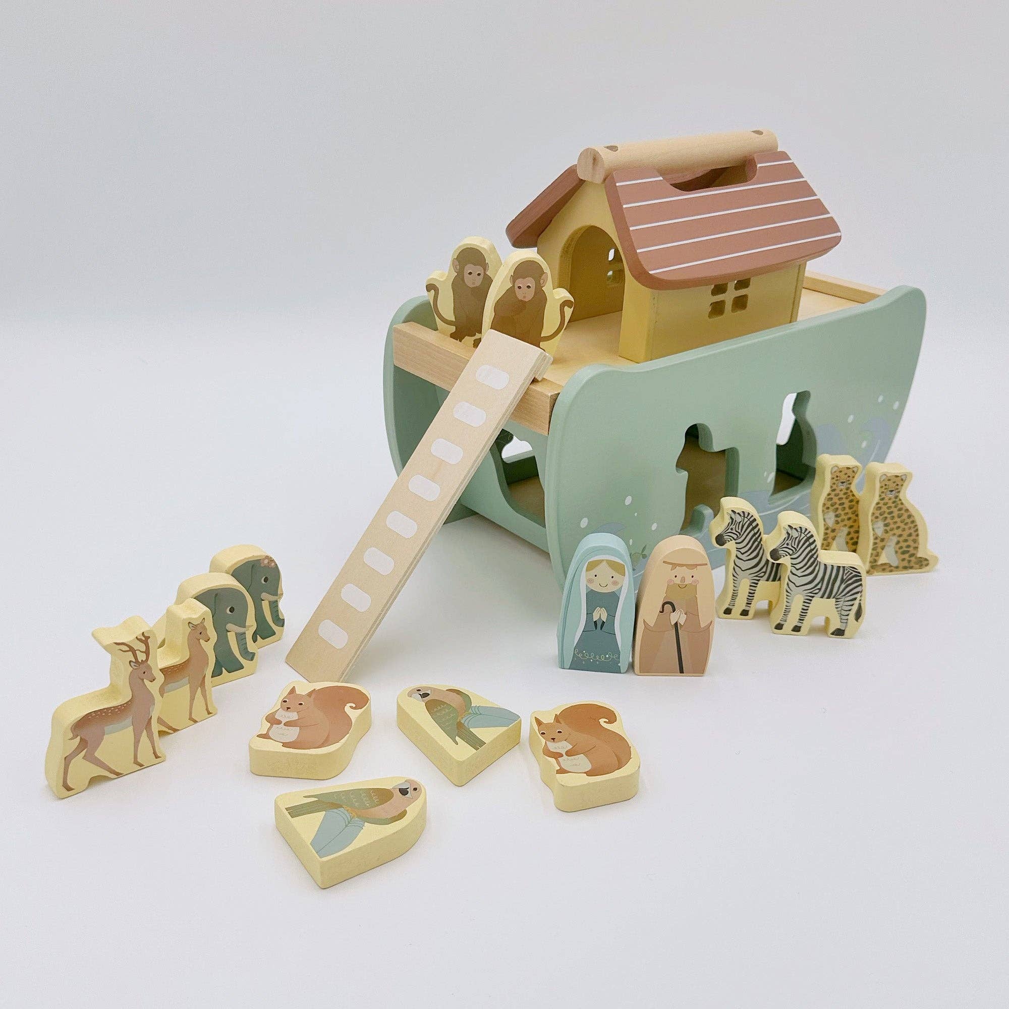 Noah’s Ark Shape Sorter – Wooden Animal Toy Ages 2+