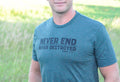 Men's Christian bible verse Tee - Never End, Never Destroyed