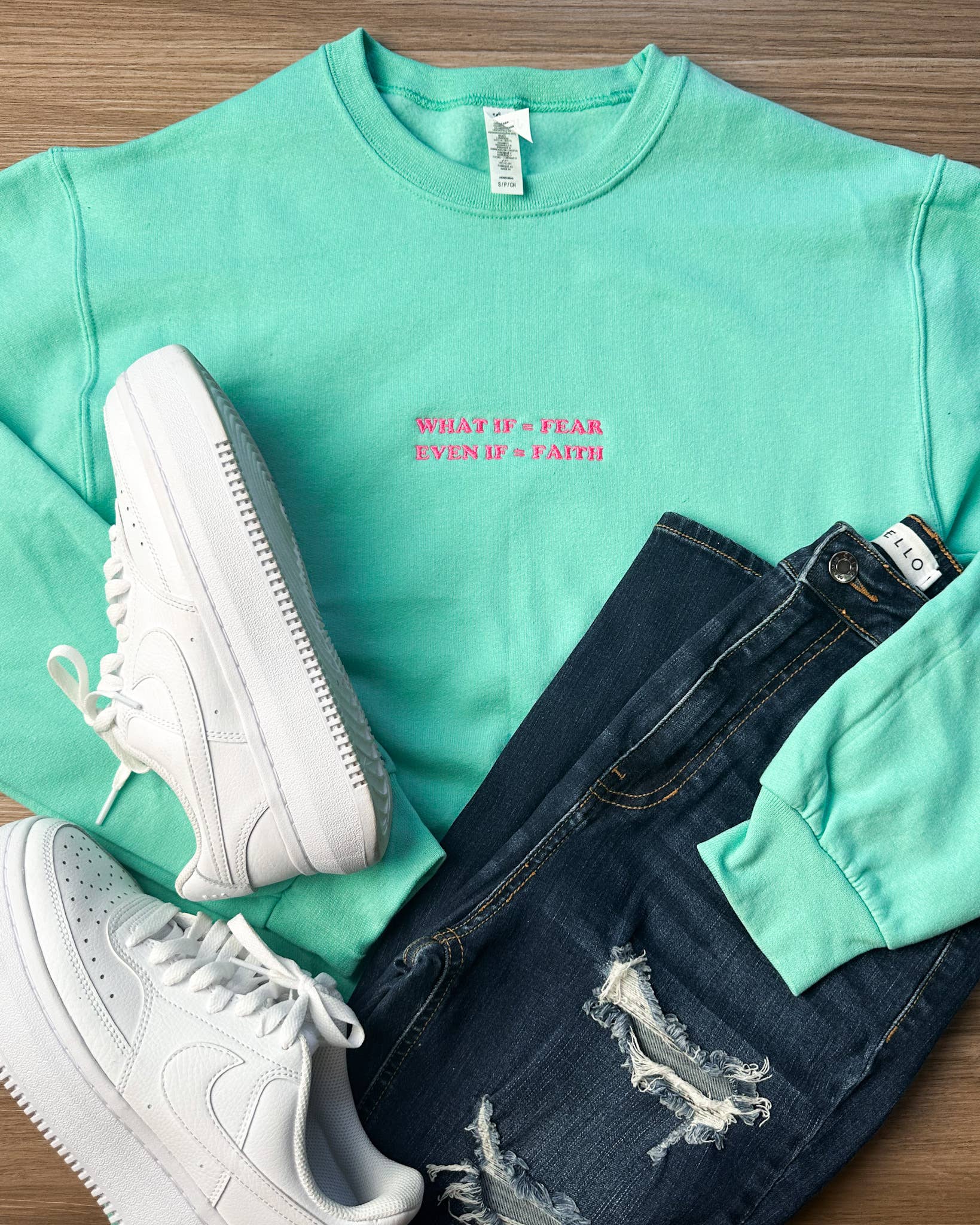 What If Inspirational Embroidery Sweatshirt