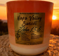 Bible Verse Napa Valley Sunset Candle -John 15:5 - 10 oz - Premium USA Ingredients