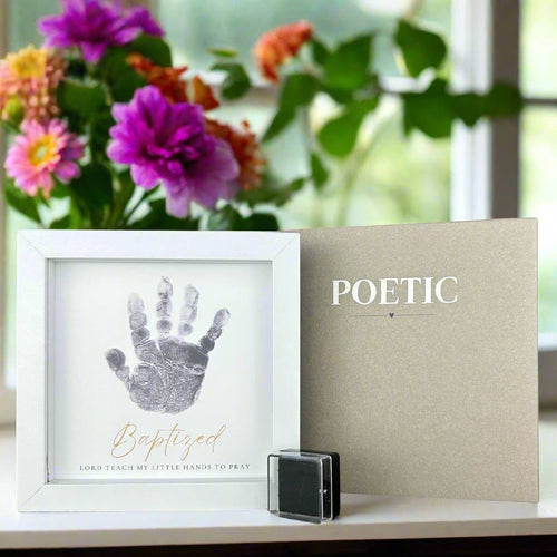 Baby Baptism Gift: Handprint Keepsake Frame 5x5