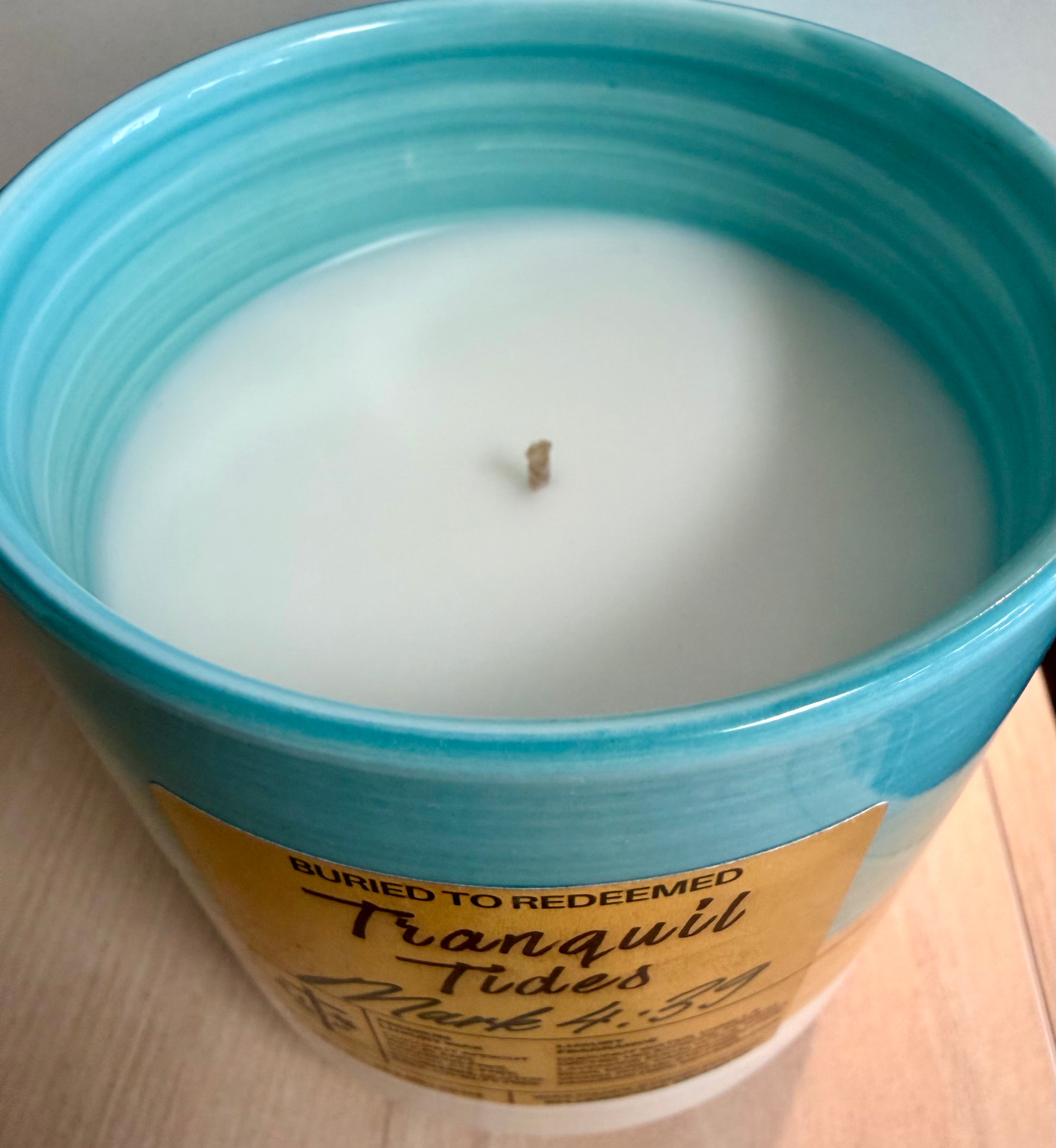 Bible Verse Sea Salt & Agave Candle - Isaiah 43:2 - 10 oz - Premium USA Ingredients