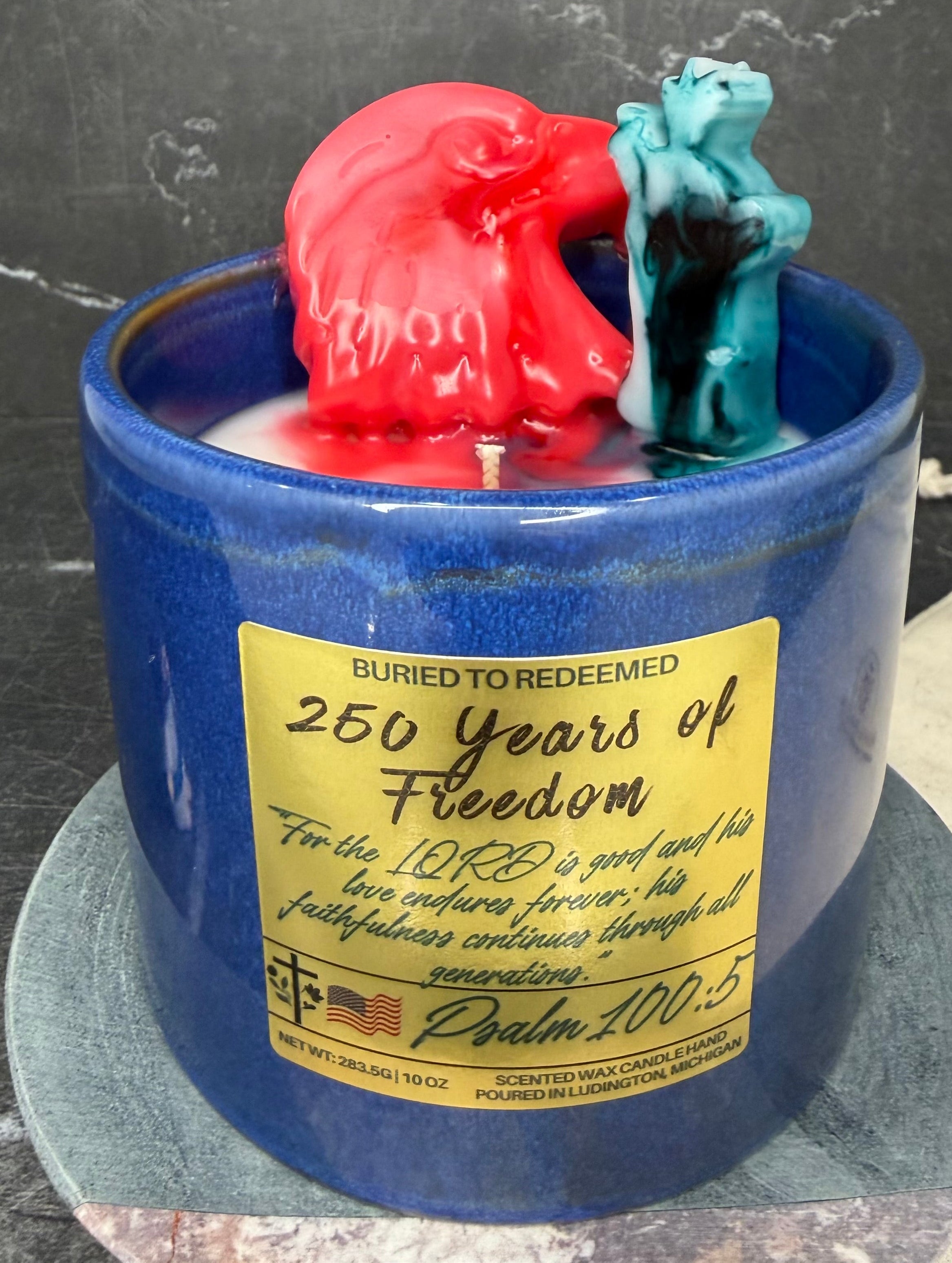 Limited Edition 250 Years of Freedom Candle - Psalm 100:5 - Luxury USA Ingredients (only 38 total available)