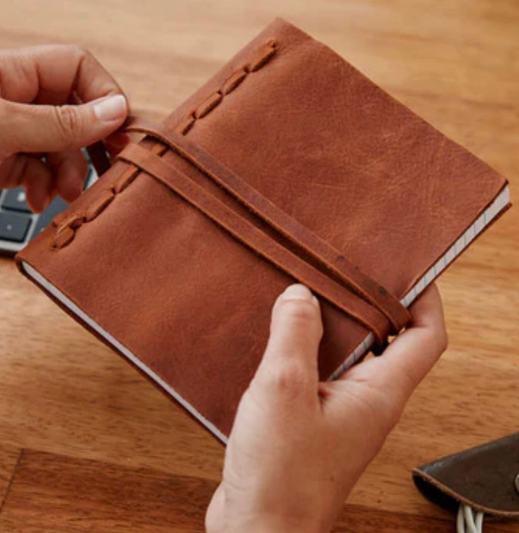 Rustic Compact Journal Supporting Leather Work in Haiti - unlined