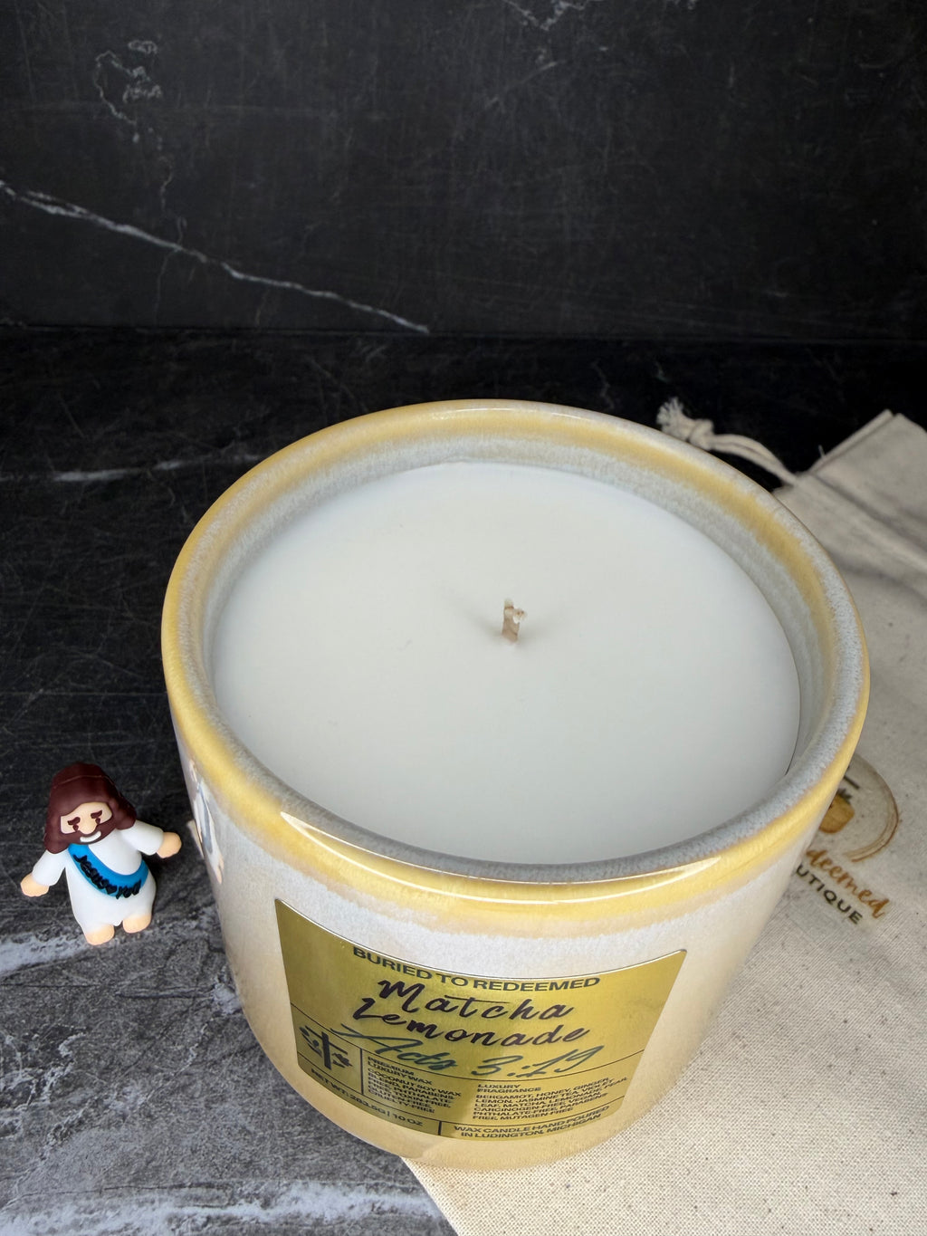 Bible Verse Matcha Lemonade Candle - Acts 3:19 - 10 oz - Premium USA Ingredients