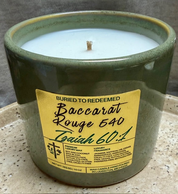 Bible Verse Baccarat Rouge 540 Candle - Isaiah 60:1 - 10 oz - Premium USA Ingredients