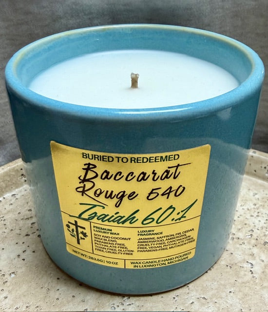 Bible Verse Baccarat Rouge 540 Candle - Isaiah 60:1 - 10 oz - Premium USA Ingredients