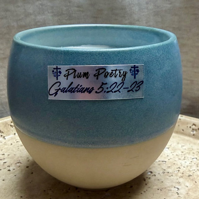 LIMITED EDITION: Bible Verse Plum Poetry Candle - Galatians 5:22-23 - 7 oz - Premium USA Ingredients
