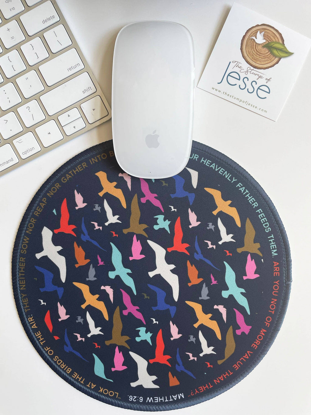 Look at the birds of the Air Mouse Pad I Catholic Gift