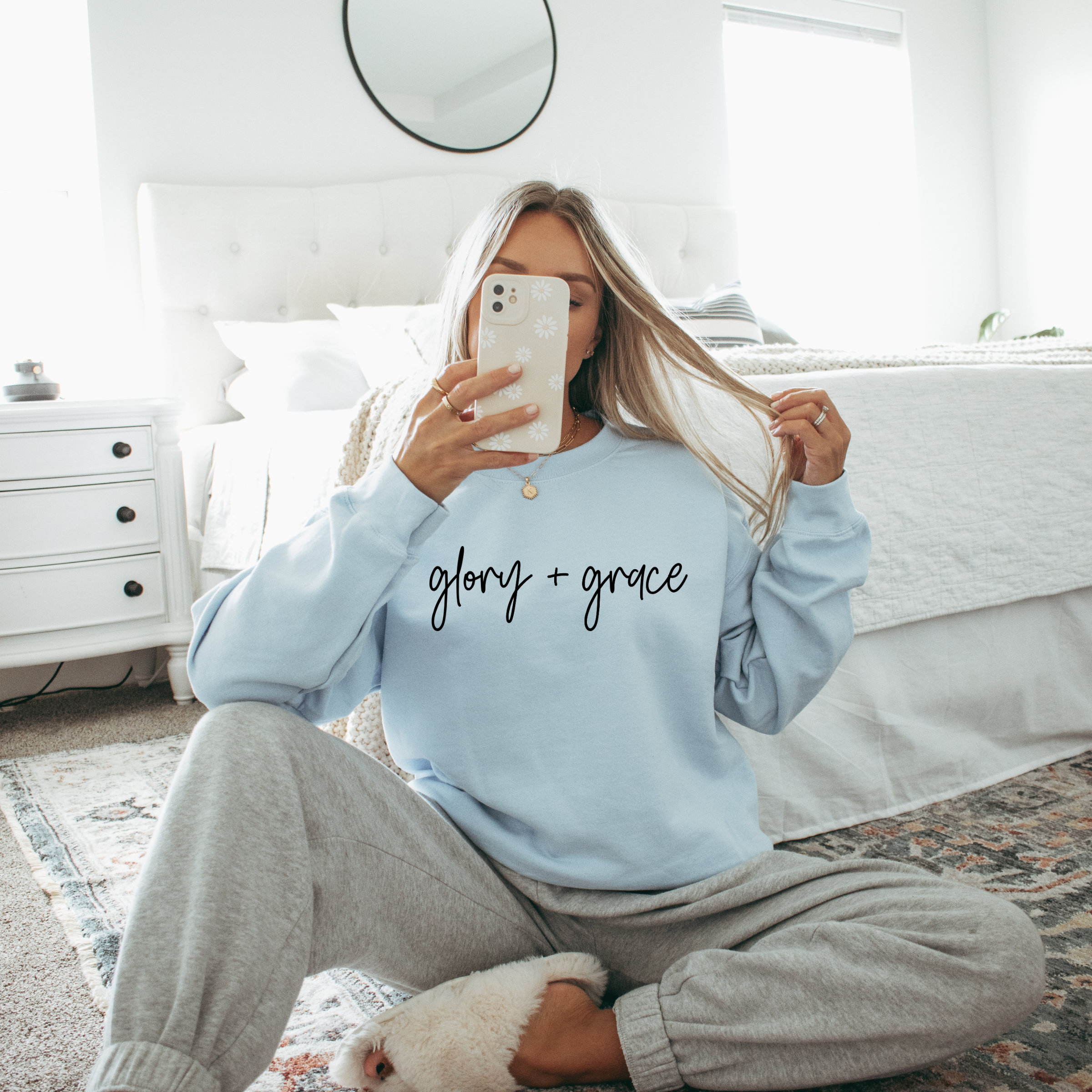 Glory + Grace Sweatshirt - Graphic Christian Tee - Summer