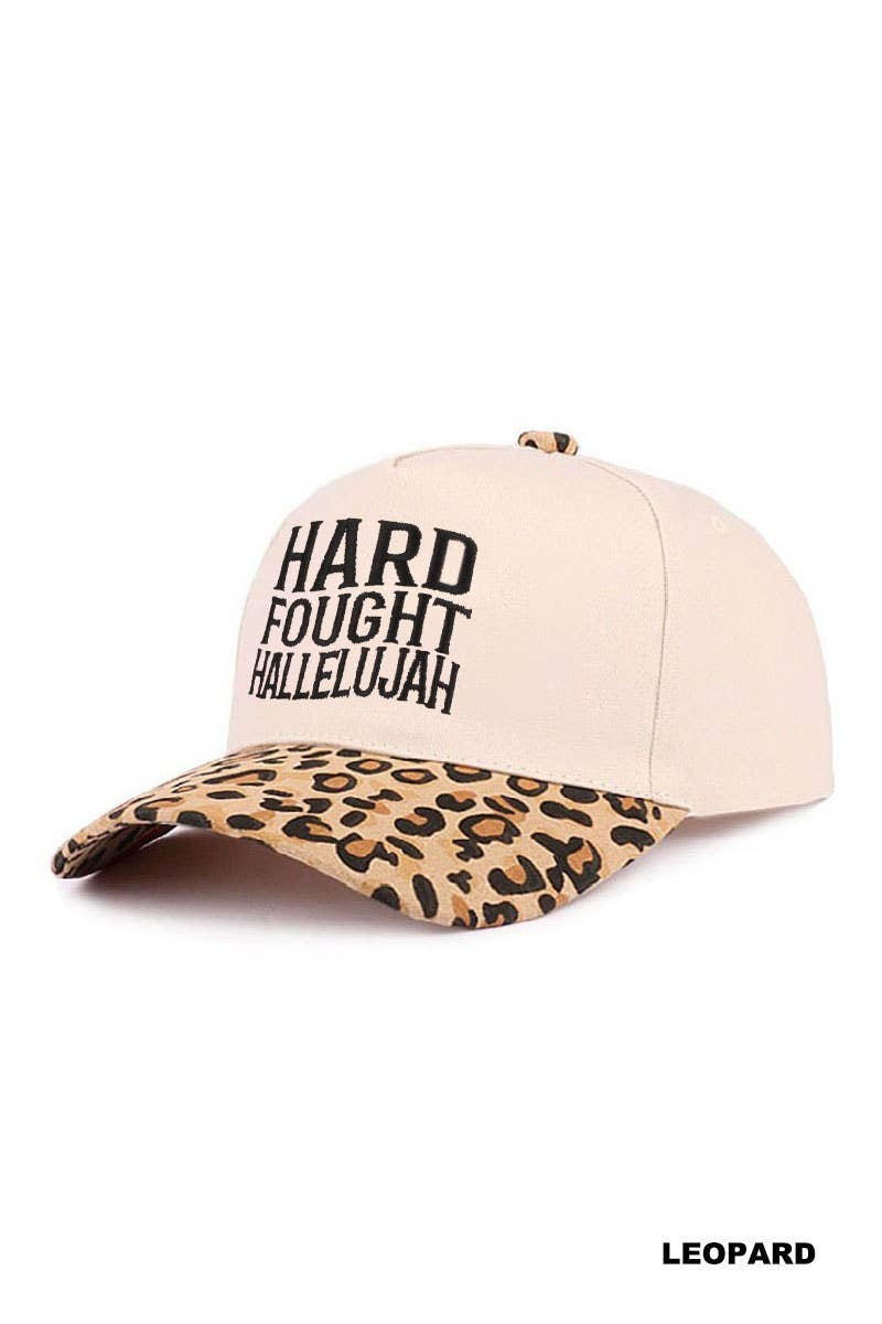 Embroidered Hard Fought Hallelujah Two Tone Cotton Hat
