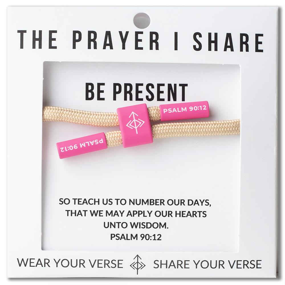 BE PRESENT Christian Cord Bracelet, Bible Verse Gifts