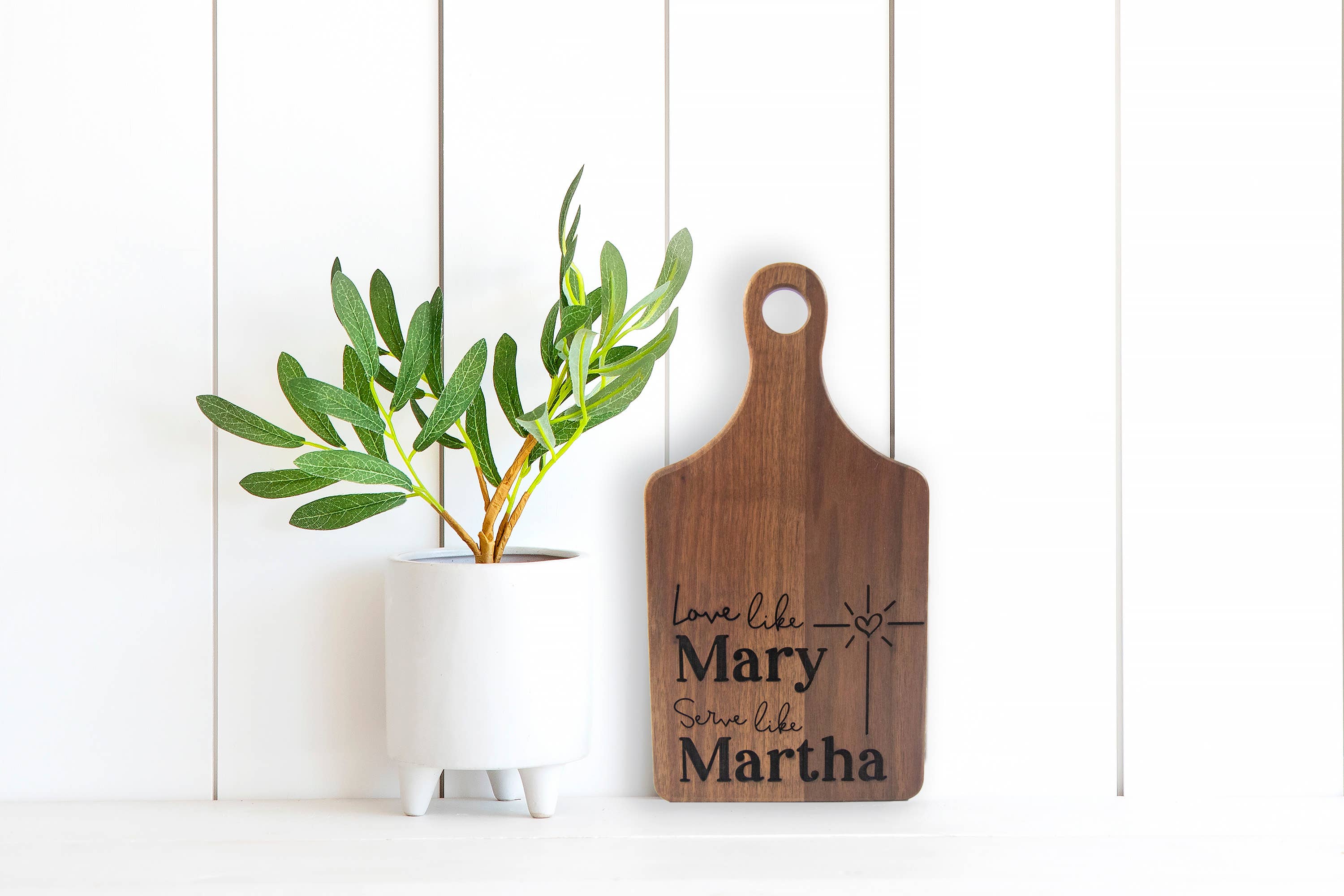 Love Like Mary Serve Like Martha Engraved Cutting Board