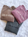 God is Good Embroidered Sweatshirt - Christian Faith Graphic