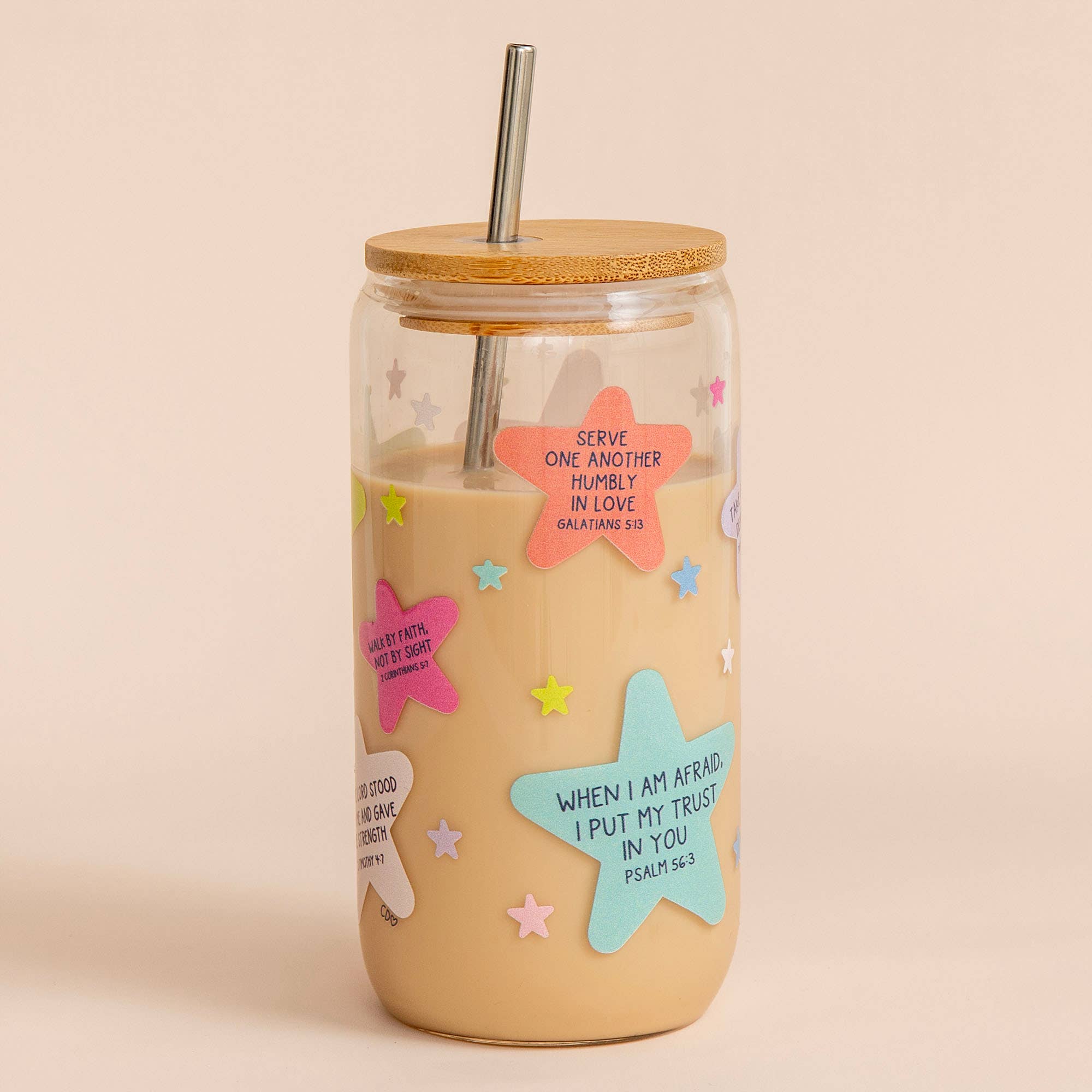 Bible Verse Glass Can