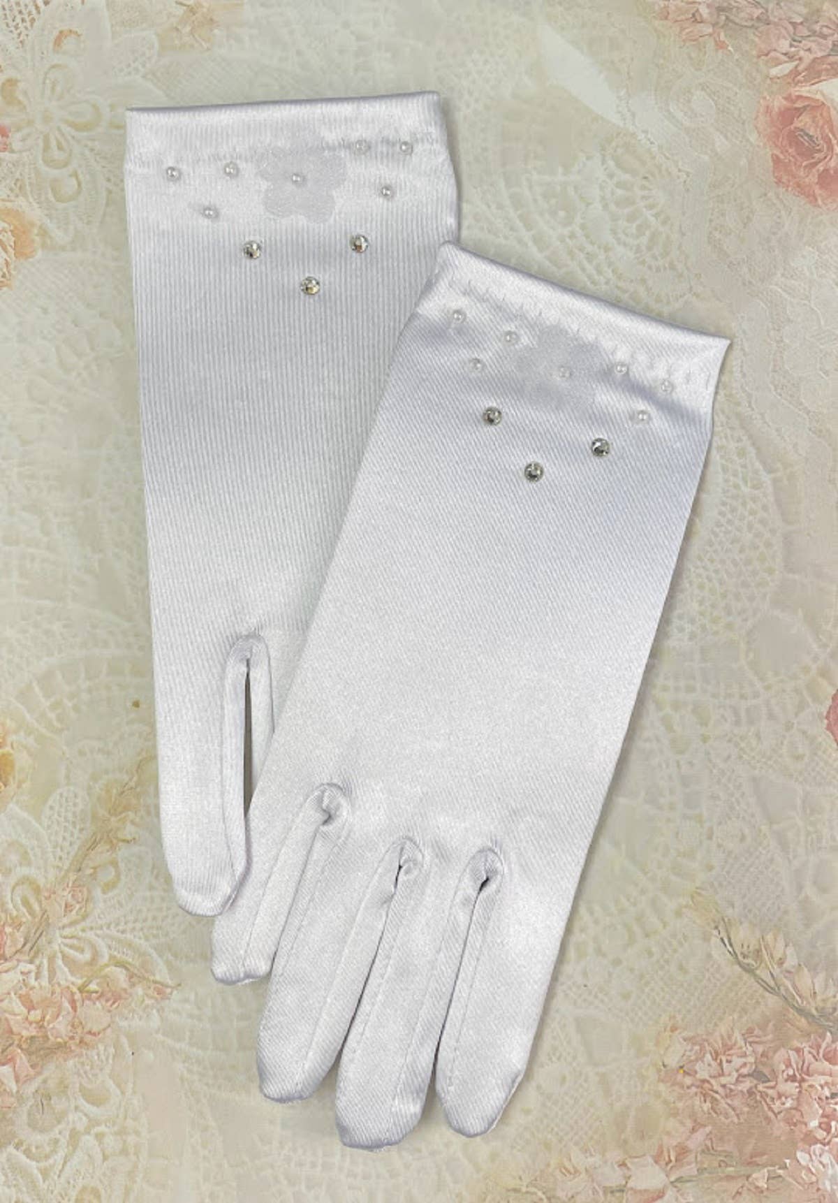 First Communion Gloves White