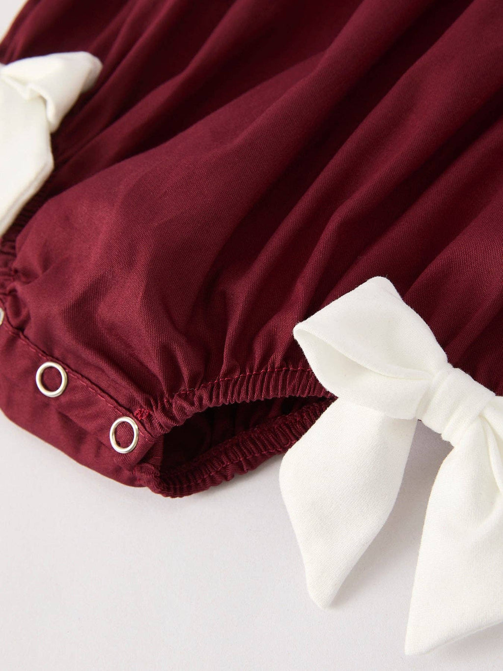 Dark Red Smocked Church Christ Bishop Christening  Girls Romper