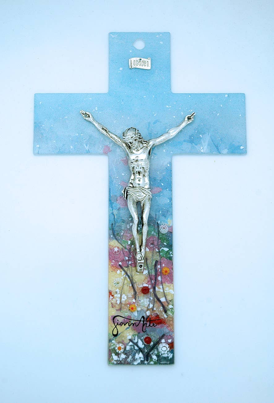 Italian Murano Glass Crucifix