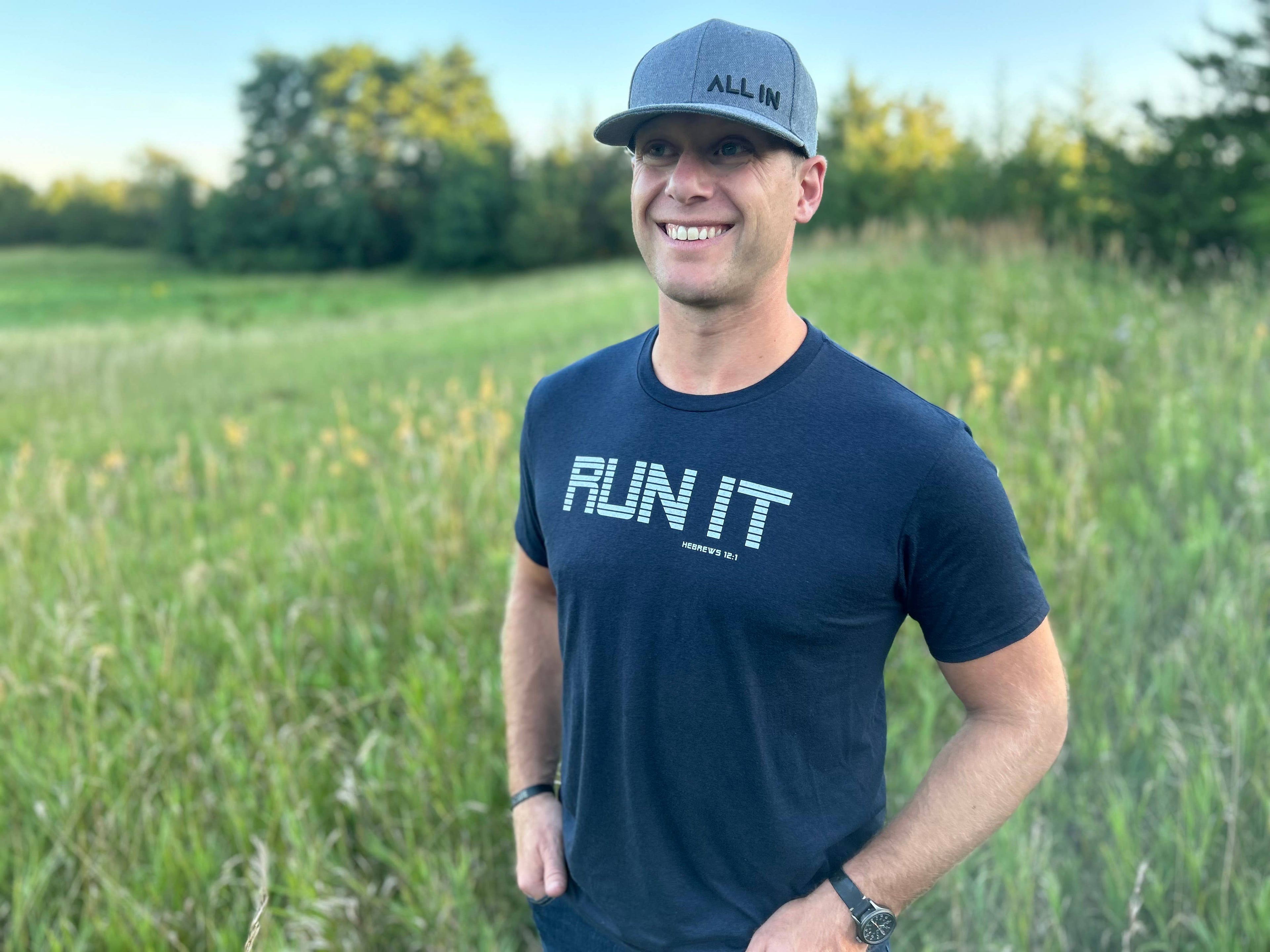 Men's Christian Tee - Run It (The Race) - Bible Verse Tee