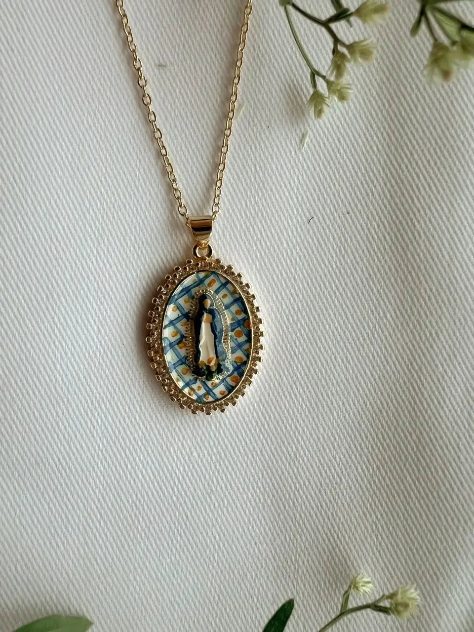 Mary in Gingham Necklace