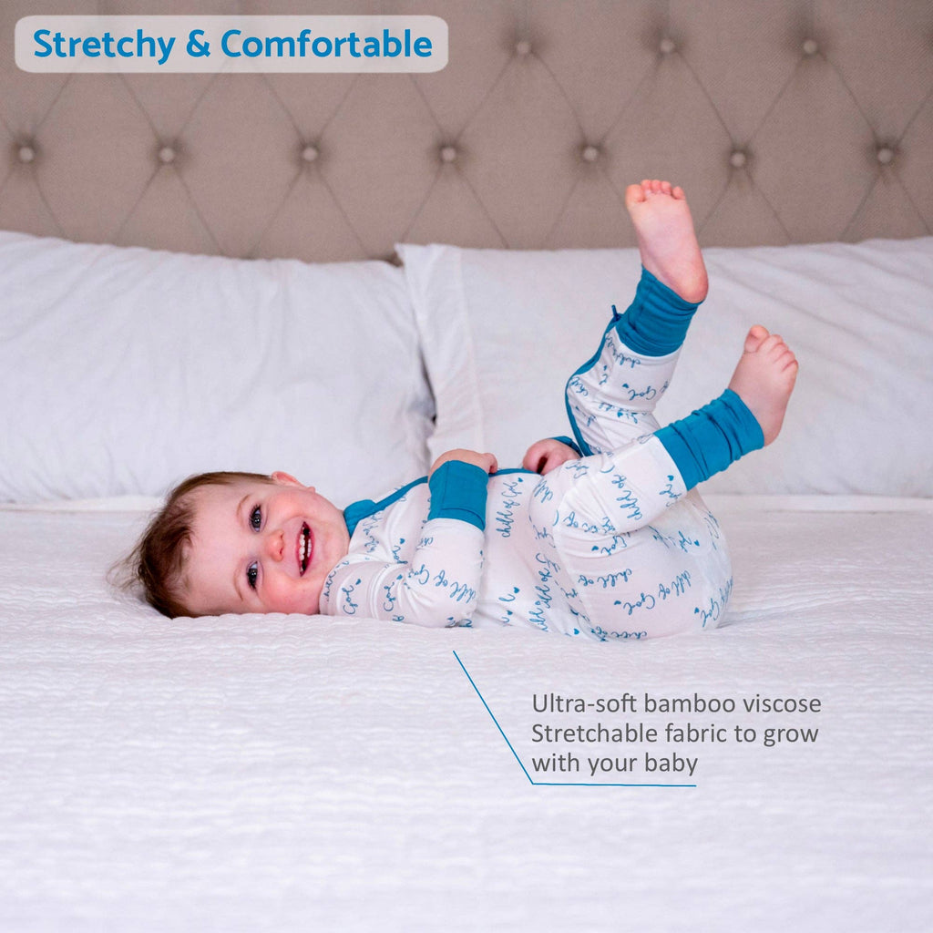 Bamboo Baby Convertible Zipper Pajama Blue Child of God