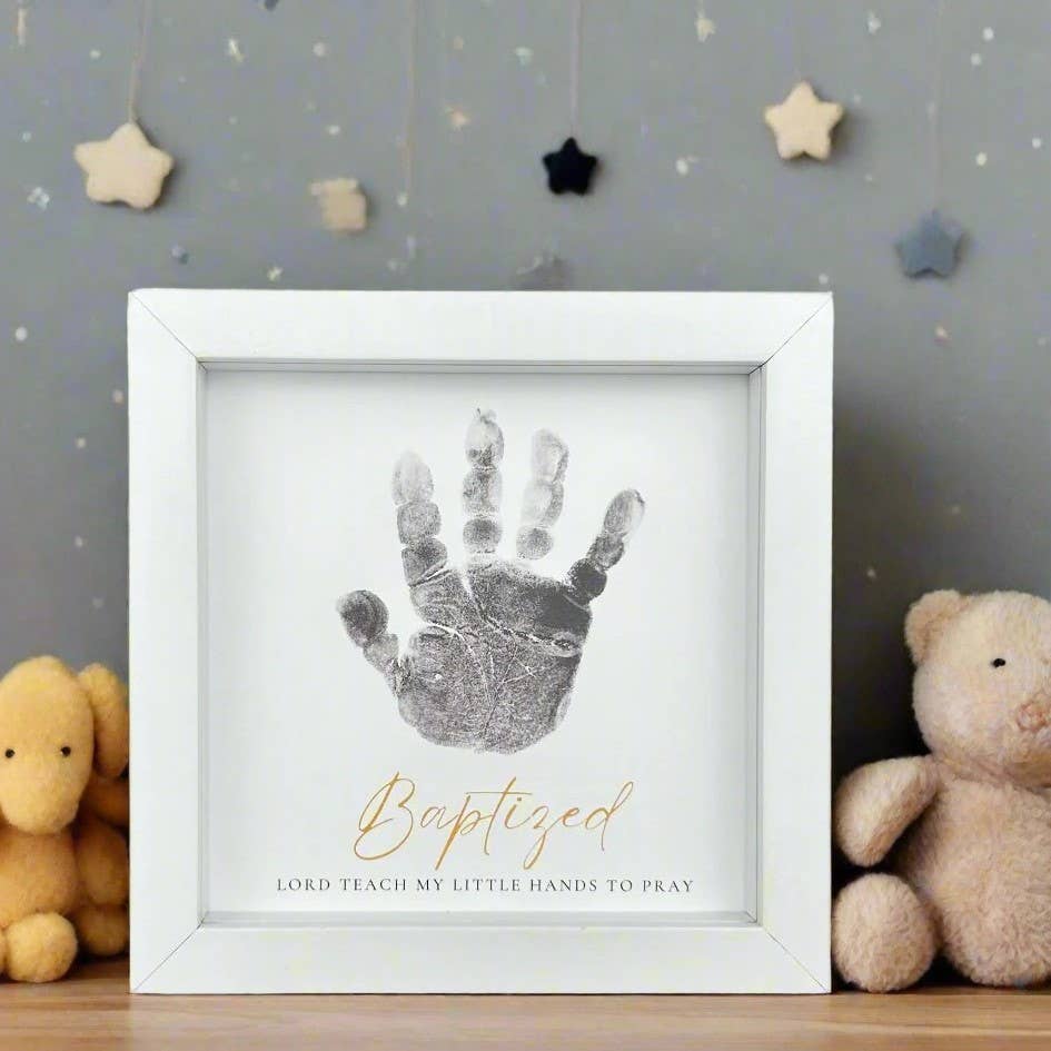 Baby Baptism Gift: Handprint Keepsake Frame 5x5
